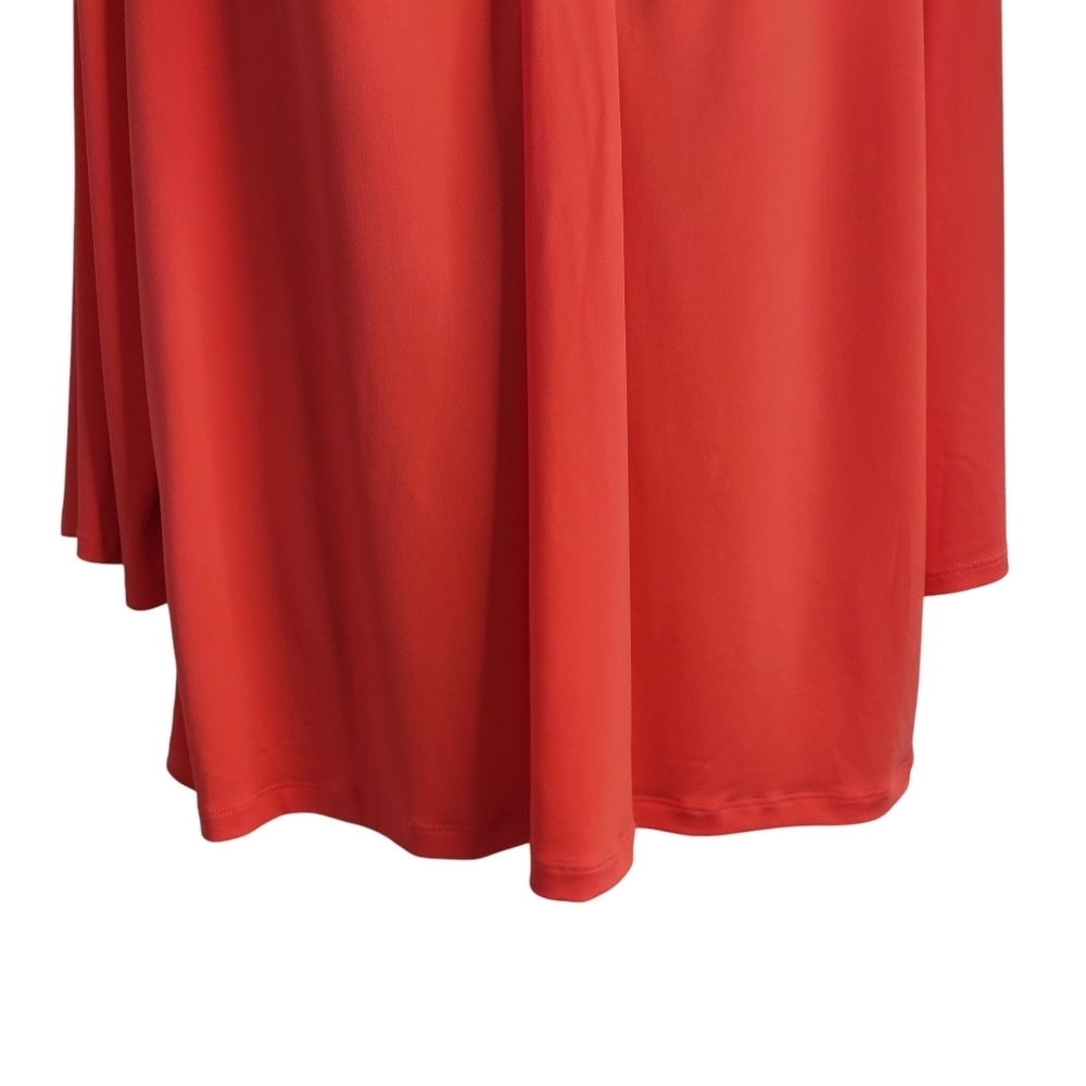 Liz Claiborne Blouse Career Woman's Coral Red 3/4 Sleeve V-Neck Stretch Sz XXL - Picture 4 of 8